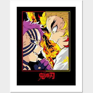 akaza vs rengoku fight Posters and Art